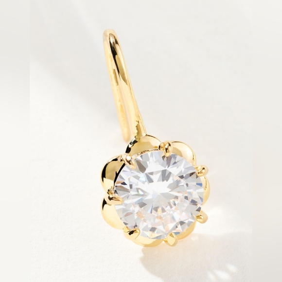 Anthropologie Glass Stone Drop Earrings in Clear - Picture 2 of 3